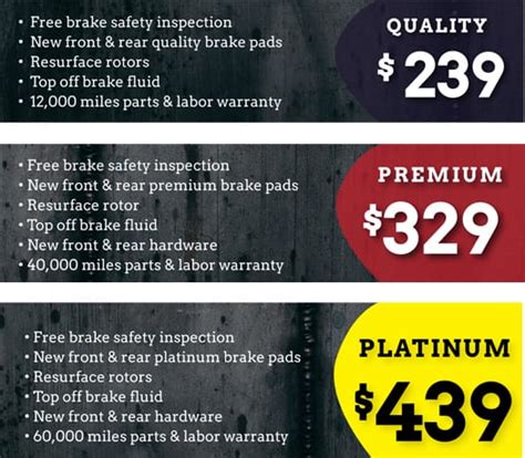 brake service promotions near me cost